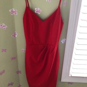 Lulus Red Orange Bodycon Mini Dress